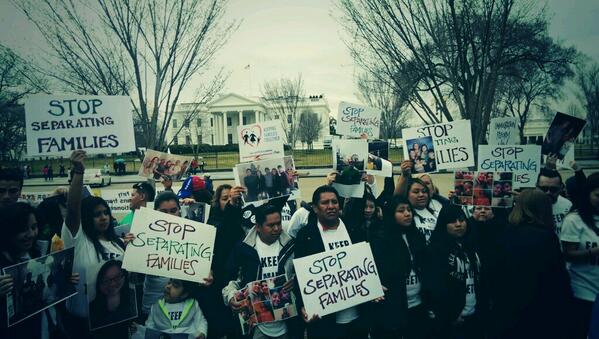 Families Protest Deportations  at the White House
