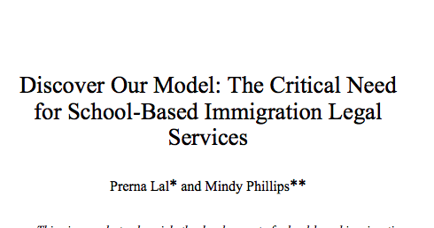 Law Review: “Discover Our Model: The Critical Need For School-Based Immigration Legal Services”